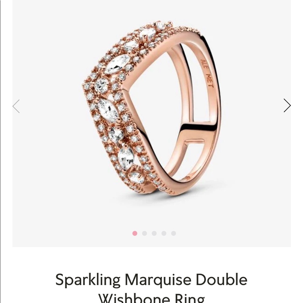 Pandora Sparkling Marquise Double Wishbone Ring